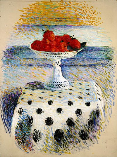 Un bol en porcelaine de Berlin avec des fraises - Curt Herrmann