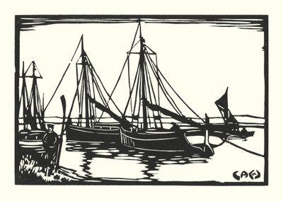 Bateaux de pêche et barges : Leigh Bawleys - Cyril A. Wilkinson