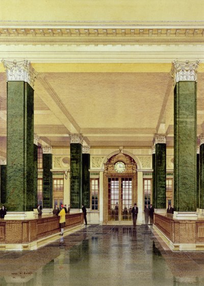Intérieur de la Midland Bank, Londres - Cyril Farey
