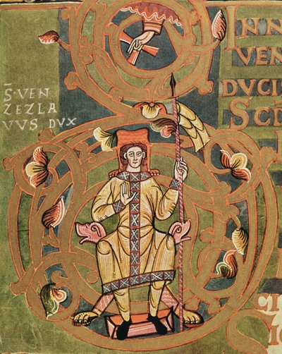 Ms XIV A 13-1 St. Venceslas (907-929) du Codex Vysehrad, vers 1085 - Czech School