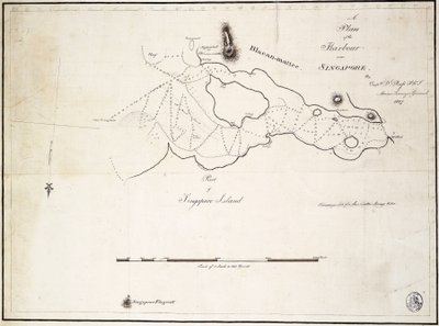 Plan du port près de Singapour par le capitaine D.L. Ross, FRS Marine Surveyor General - D. I. Ross
