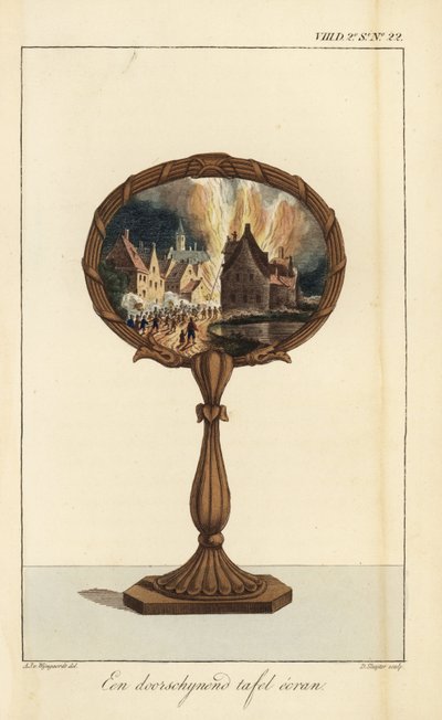 Écran de table translucide décoré d