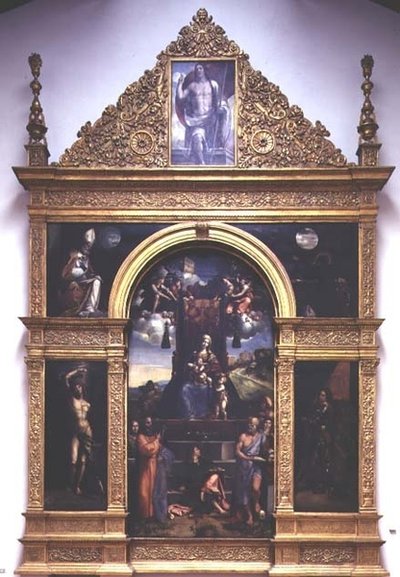 Vierge et Enfant en trône avec des Saints - D. and Garofalo Dossi