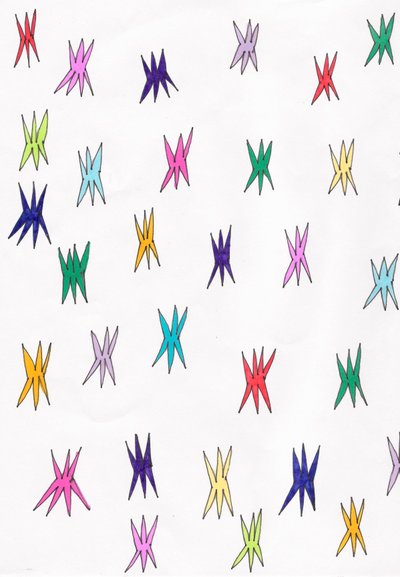 Étoiles colorées (techniques mixtes) - Daisy de Villeneuve