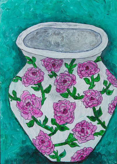 Vase de roses roses - Dale Hefer & Family