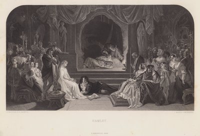 La scène de la pièce dans Hamlet - Daniel (after) Maclise