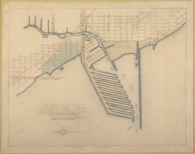 Plan de Chicago, planche 72: Chicago. Schéma des quais suggérés à l