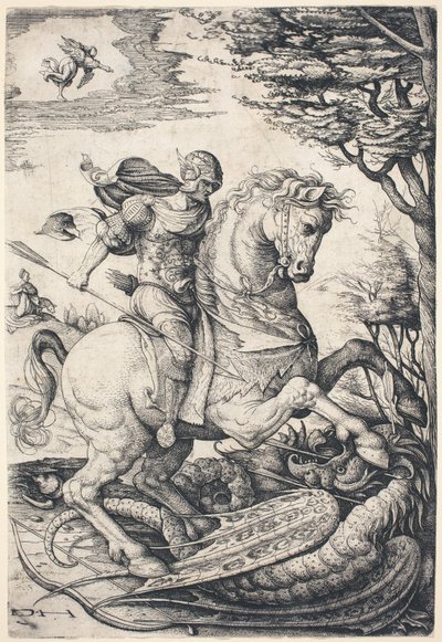 Saint Georges à cheval tuant le Dragon - Daniel Hopfer