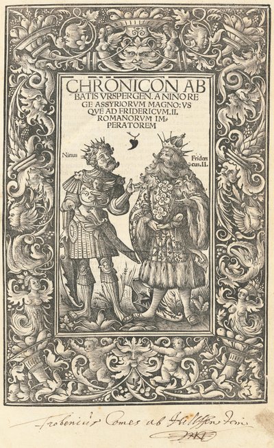 Chronicon Abbatis Urspergen - Daniel Hopfer and Burchardus Biberacensis, Provost of Ursperg