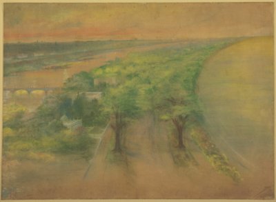 Plan de Chicago 1909 : Chicago. Vue du parc proposé sur la rive sud en direction du nord-ouest vers la ville - Daniel Hudson Burnham