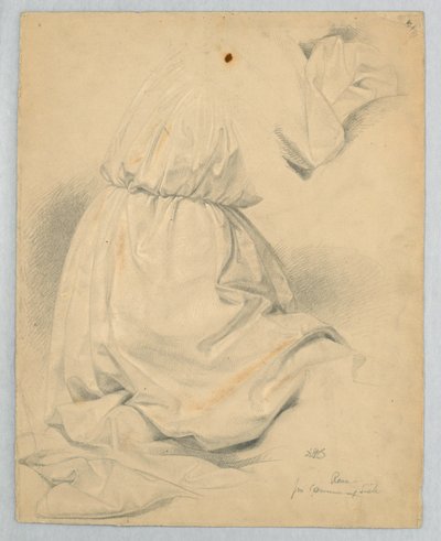 Étude de draperie pour une figure agenouillée dans "Communion des malades" - Daniel Huntington