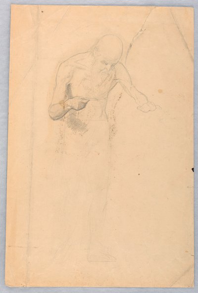 Dessin, homme barbu debout, 1852 - Daniel Huntington