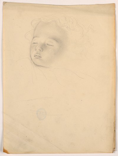 Dessin, enfant endormi, 1840-45 - Daniel Huntington