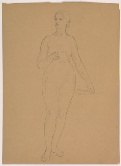 Dessin, nu féminin debout, 1850-60 - Daniel Huntington
