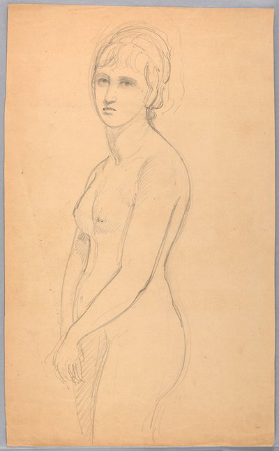 Dessin, nu féminin debout, 1860-70 - Daniel Huntington