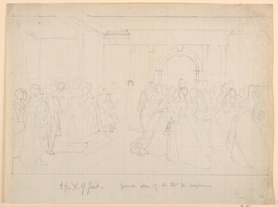 Plan général pour la réception de Martha Washington, 1860 - Daniel Huntington