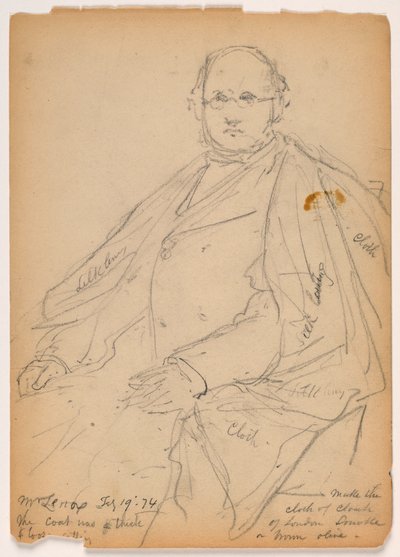 Dessin, James Lenox assis, 19 février 1874 - Daniel Huntington