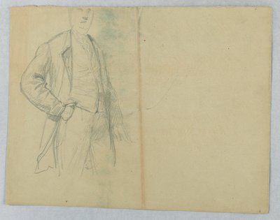 Dessin, M. Samuel Ward père, debout, la main dans la poche, 1880 - Daniel Huntington
