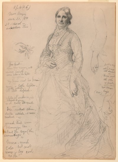 Dessin, Mme Rutherford B. Hayes, 21 décembre 1880 - Daniel Huntington