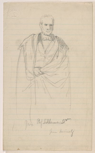 Dessin, Prof Benjamin Silliman, Sr. Debout ; à gauche : Prof. Benjamin Silliman, Sr. assis, 1858 - Daniel Huntington