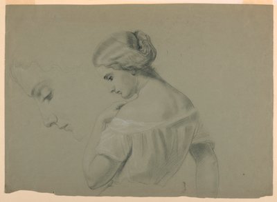 Dessin, profil de la tête d