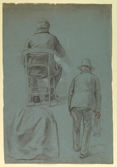 Dessin, draperie de jupe pour Mme Sheppard Gandy, 1859 - Daniel Huntington
