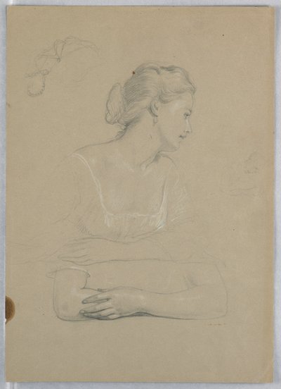 Dessin, étude pour la "Réception de Martha Washington", 1860 - Daniel Huntington