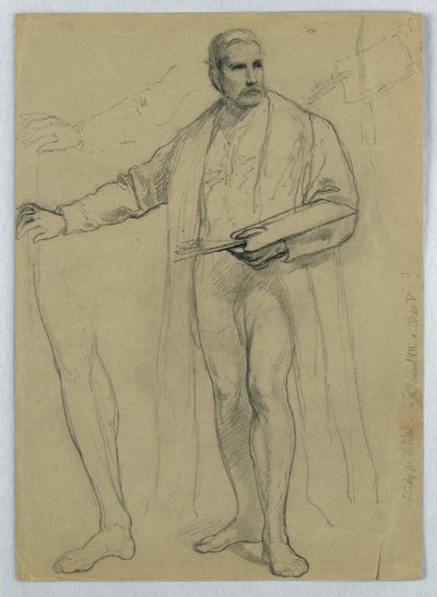Dessin, étude pour "Titian Showing", 1866 - Daniel Huntington
