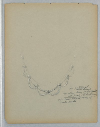 Dessin, étude du collier dans le portrait de Mme George Lewis, fin du XIXe siècle - Daniel Huntington