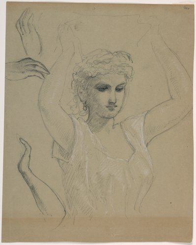 Dessin, Femme aux mains levées A, 1844-45 - Daniel Huntington