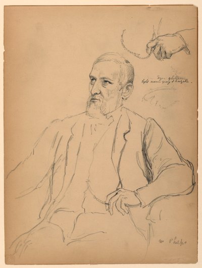 John Jay Phelps assis, étude séparée de la main et de la chaîne - Daniel Huntington