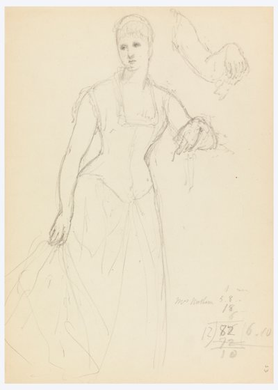 Esquisse pour un portrait de Bella Worsham - Daniel Huntington