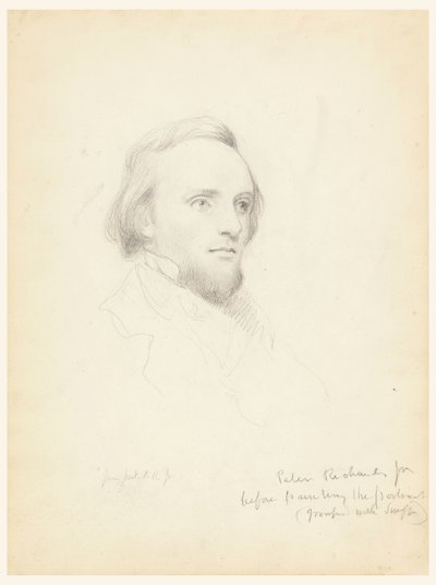 Croquis de la tête de Peter Richards pour son portrait - Daniel Huntington