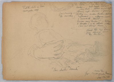 Croquis pour le portrait de Marguerite Burrows, 18 novembre 1884 - Daniel Huntington