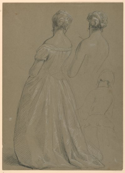 Études de femme debout pour "La Cour Républicaine" (Jour de réception de Lady Washington) - Daniel Huntington
