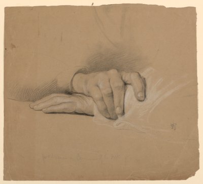 Étude de Mains pour une Femme Âgée dans "Communion des Malades" - Daniel Huntington