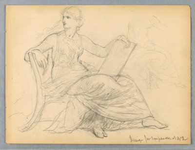 Étude de femme assise pour le tympan de l