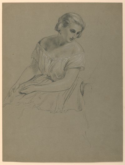 Étude de femme assise pour "La Cour Républicaine" (Jour de réception de Lady Washington) - Daniel Huntington