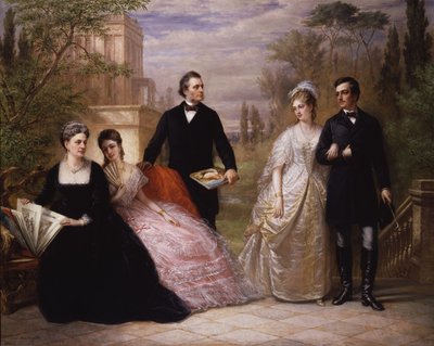 La famille Field dans un jardin - Daniel Huntington