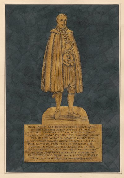 Plaque de laiton pour Mathew Hunsley - Daniel Lysons