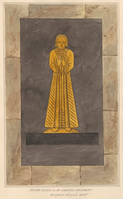 Plaque de laiton pour un homme non identifié, pavé du chœur de l