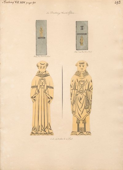 Plaque de laiton pour deux clercs non identifiés, de l