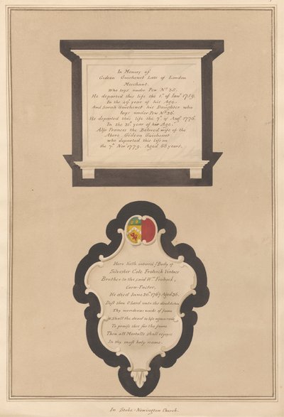 Mémorial à Gideon et Frances Guichenet et leur fille Sarah ainsi qu