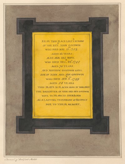 Mémorial à John et Ann Goodwin et leur fils Mathew de l