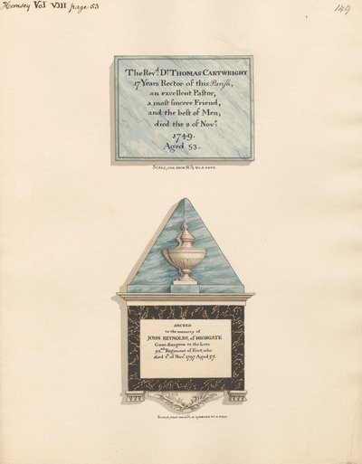 Mémorial à Thomas Cartwright et à John Reynolds - Daniel Lysons