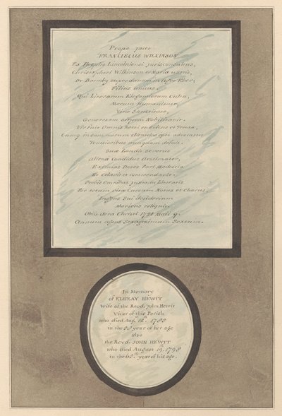 Mémoriaux à Francis Wilkson et John et Eluzay Hewitt de l