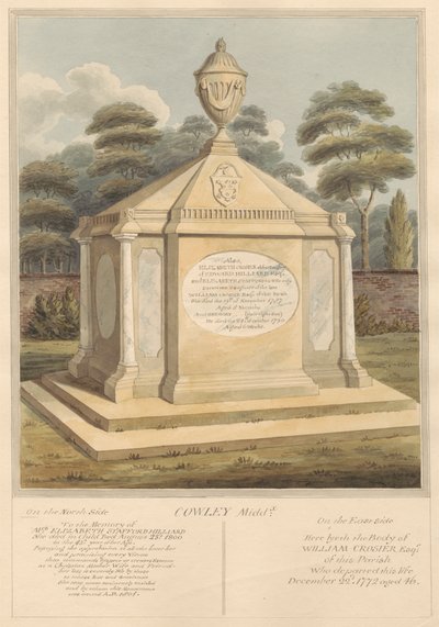 Tombe de Mme Elizabeth Stafford Hilliard, Elizabeth Grosier, Gregory Grosier et William Grosier - Daniel Lysons