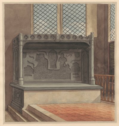 Tombe de Thomas Windsor, 1486, avec plaques de laiton retirées de l