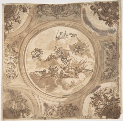 Conception de plafond avec une allégorie de la victoire, n.d. - Daniel Marot