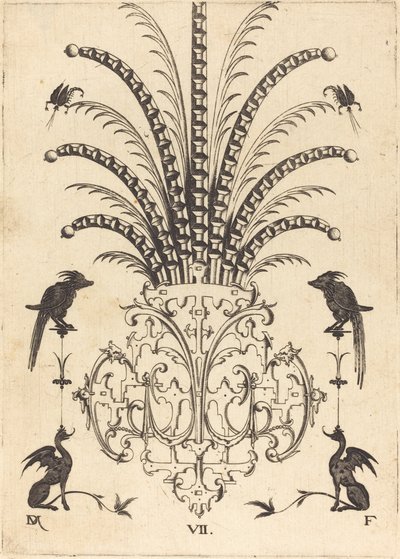 Broche avec pierres de table, scorpions volants en haut et chiens en bas - Daniel Mignot